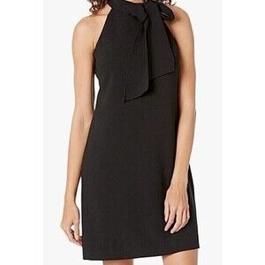 Vince Camuto Sz 2 Women's Bow Neck Halter Dress Black